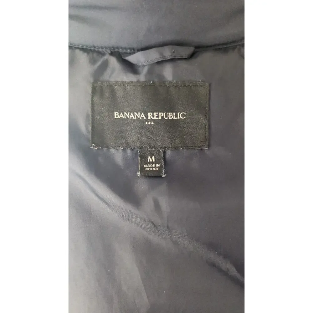 Banana Republic Mens Medium Quilted Jacket Navy Preppy Lightweight - Picture 7 of 9